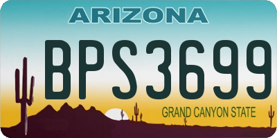 AZ license plate BPS3699