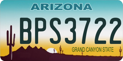 AZ license plate BPS3722