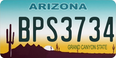 AZ license plate BPS3734