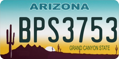 AZ license plate BPS3753