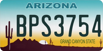 AZ license plate BPS3754