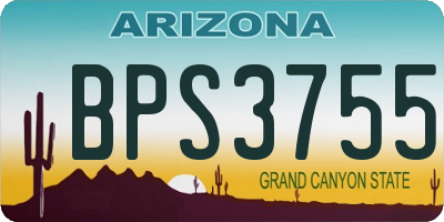 AZ license plate BPS3755