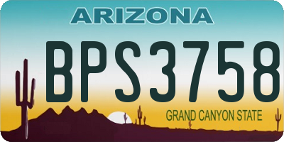 AZ license plate BPS3758