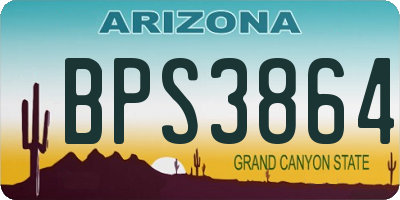AZ license plate BPS3864