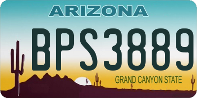 AZ license plate BPS3889