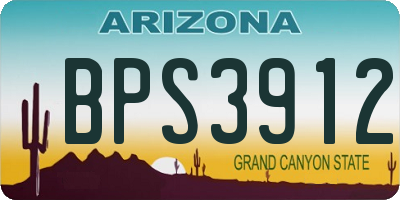 AZ license plate BPS3912