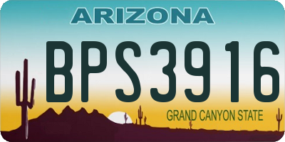 AZ license plate BPS3916