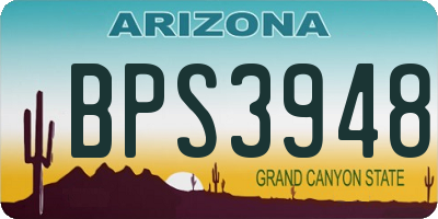 AZ license plate BPS3948
