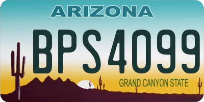 AZ license plate BPS4099