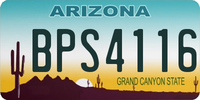 AZ license plate BPS4116