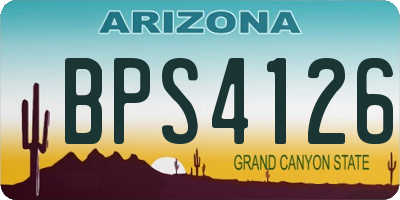 AZ license plate BPS4126