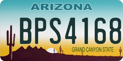 AZ license plate BPS4168