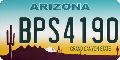 AZ license plate BPS4190