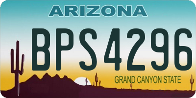 AZ license plate BPS4296