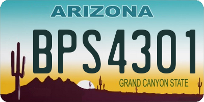 AZ license plate BPS4301