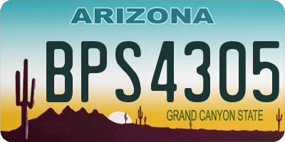 AZ license plate BPS4305