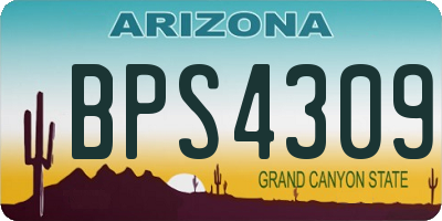 AZ license plate BPS4309