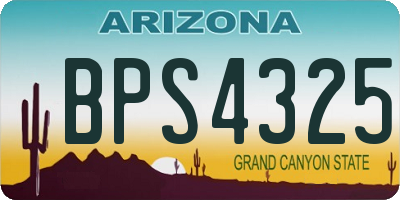 AZ license plate BPS4325
