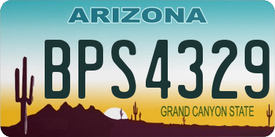 AZ license plate BPS4329