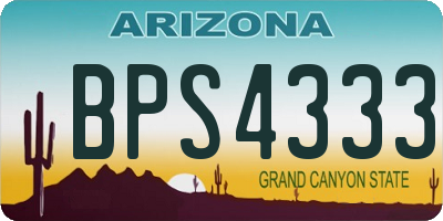 AZ license plate BPS4333