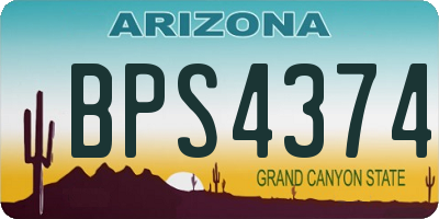 AZ license plate BPS4374