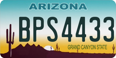 AZ license plate BPS4433