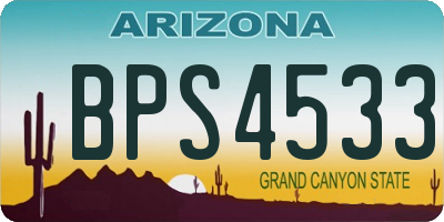 AZ license plate BPS4533