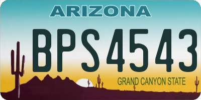 AZ license plate BPS4543