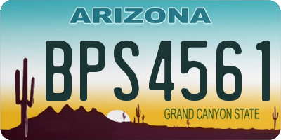 AZ license plate BPS4561
