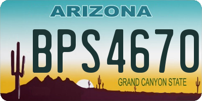 AZ license plate BPS4670