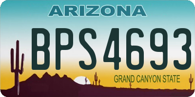 AZ license plate BPS4693