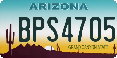 AZ license plate BPS4705