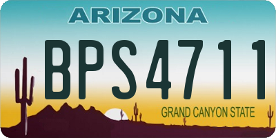 AZ license plate BPS4711