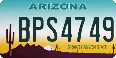 AZ license plate BPS4749