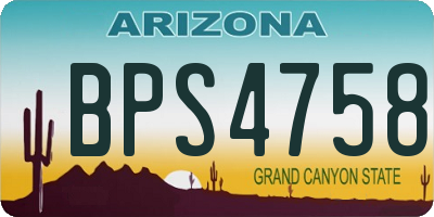 AZ license plate BPS4758