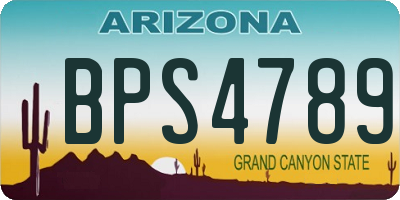 AZ license plate BPS4789