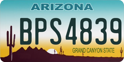 AZ license plate BPS4839