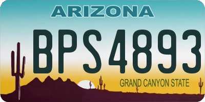 AZ license plate BPS4893