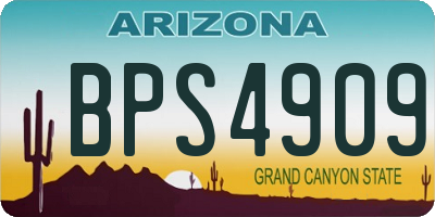 AZ license plate BPS4909