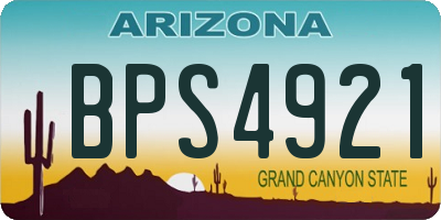 AZ license plate BPS4921