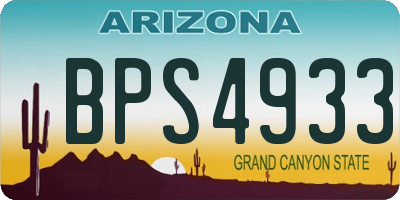 AZ license plate BPS4933