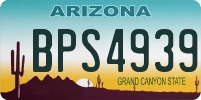AZ license plate BPS4939