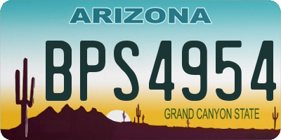 AZ license plate BPS4954