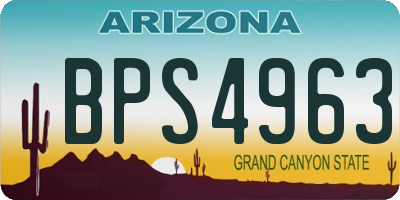 AZ license plate BPS4963