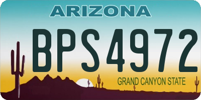 AZ license plate BPS4972