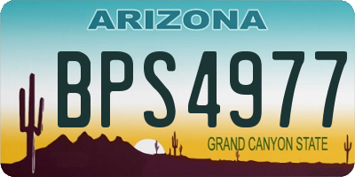 AZ license plate BPS4977