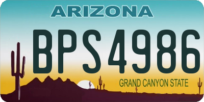 AZ license plate BPS4986