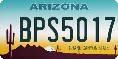 AZ license plate BPS5017