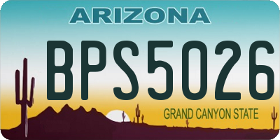 AZ license plate BPS5026