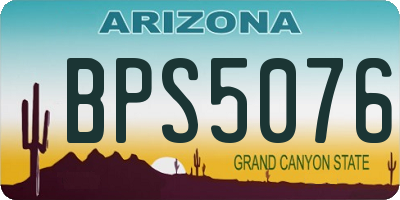 AZ license plate BPS5076